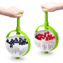 Load image into Gallery viewer, Collapsible Salad Spinner Vegetable Fruit Drainer Non-Scratch Spinning Colander Rotate