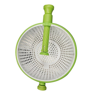 Collapsible Salad Spinner Vegetable Fruit Drainer Non-Scratch Spinning Colander Rotate
